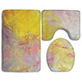 thumbnail image 1 of PUDMAD Brushed Painted Abstract Brush Stroked Painting 3 Piece Bathroom Rugs Set Bath Rug Contour Mat and Toilet Lid Cover, 1 of 2