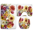 thumbnail image 1 of PUDMAD Bucket 3 Piece Bathroom Rugs Set Bath Rug Contour Mat and Toilet Lid Cover, 1 of 2