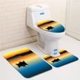 thumbnail image 1 of PUDMAD Buddies on Tranquil Still Lake at Epic Sunset Fish Male Friends Home 3 Piece Bathroom Rugs Set Bath Rug Contour Mat and Toilet Lid Cover, 1 of 2