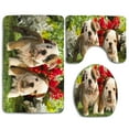 thumbnail image 1 of PUDMAD Buldogs 3 Piece Bathroom Rugs Set Bath Rug Contour Mat and Toilet Lid Cover, 1 of 2