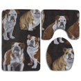 thumbnail image 1 of PUDMAD Bulldogs 3 Piece Bathroom Rugs Set Bath Rug Contour Mat and Toilet Lid Cover, 1 of 2
