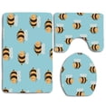 thumbnail image 1 of PUDMAD Bumblebee 3 Piece Bathroom Rugs Set Bath Rug Contour Mat and Toilet Lid Cover, 1 of 2
