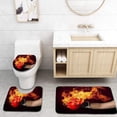 thumbnail image 1 of PUDMAD Burning Boxing Glove 3 Piece Bathroom Rugs Set Bath Rug Contour Mat and Toilet Lid Cover, 1 of 2