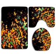 thumbnail image 1 of PUDMAD Butterflies 3 Piece Bathroom Rugs Set Bath Rug Contour Mat and Toilet Lid Cover, 1 of 2