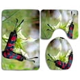 thumbnail image 1 of PUDMAD Butterflies Making Love 3 Piece Bathroom Rugs Set Bath Rug Contour Mat and Toilet Lid Cover, 1 of 2