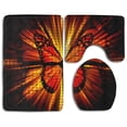 thumbnail image 1 of PUDMAD Butterfly Brightly Light 3 Piece Bathroom Rugs Set Bath Rug Contour Mat and Toilet Lid Cover, 1 of 2