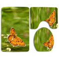 thumbnail image 1 of PUDMAD Butterfly Kurdistan Nature 3 Piece Bathroom Rugs Set Bath Rug Contour Mat and Toilet Lid Cover, 1 of 2