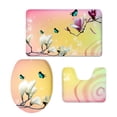thumbnail image 1 of PUDMAD Butterfly Modern Home Bathroom Rug Set Pcs 3 Piece Bathroom Rugs Set Bath Rug Contour Mat and Toilet Lid Cover, 1 of 2