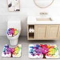 thumbnail image 1 of PUDMAD Butterfly Tree 3 Piece Bathroom Rugs Set Bath Rug Contour Mat and Toilet Lid Cover, 1 of 2