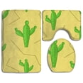 thumbnail image 1 of PUDMAD Cacti in Desert 3 Piece Bathroom Rugs Set Bath Rug Contour Mat and Toilet Lid Cover, 1 of 2