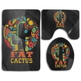 thumbnail image 1 of PUDMAD Cactus 3 Piece Bathroom Rugs Set Bath Rug Contour Mat and Toilet Lid Cover, 1 of 2