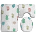 thumbnail image 1 of PUDMAD Cactus 3 Piece Bathroom Rugs Set Bath Rug Contour Mat and Toilet Lid Cover, 1 of 2