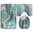 thumbnail image 1 of PUDMAD Cactus Wild Cacti Forest 3 Piece Bathroom Rugs Set Bath Rug Contour Mat and Toilet Lid Cover, 1 of 2