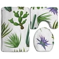 thumbnail image 1 of PUDMAD Cactuses and Succulents 3 Piece Bathroom Rugs Set Bath Rug Contour Mat and Toilet Lid Cover, 1 of 2