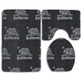 thumbnail image 1 of PUDMAD California Bandana Bear 3 Piece Bathroom Rugs Set Bath Rug Contour Mat and Toilet Lid Cover, 1 of 2