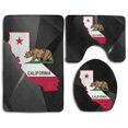 thumbnail image 1 of PUDMAD California Star Bear 3 Piece Bathroom Rugs Set Bath Rug Contour Mat and Toilet Lid Cover, 1 of 2