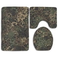 thumbnail image 1 of PUDMAD Camou Peace Sign 3 Piece Bathroom Rugs Set Bath Rug Contour Mat and Toilet Lid Cover, 1 of 2