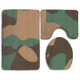 thumbnail image 1 of PUDMAD Camouflage Green 3 Piece Bathroom Rugs Set Bath Rug Contour Mat and Toilet Lid Cover, 1 of 2