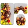thumbnail image 1 of PUDMAD Camouflaged Bird Flowers Hiding 3 Piece Bathroom Rugs Set Bath Rug Contour Mat and Toilet Lid Cover, 1 of 2