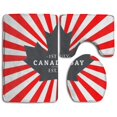 thumbnail image 1 of PUDMAD Canada Day Greeting Background 3 Piece Bathroom Rugs Set Bath Rug Contour Mat and Toilet Lid Cover, 1 of 2
