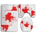 thumbnail image 1 of PUDMAD Canadian Maple Leaf Flag 3 Piece Bathroom Rugs Set Bath Rug Contour Mat and Toilet Lid Cover, 1 of 2