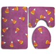 thumbnail image 1 of PUDMAD Candy Corn 3 Piece Bathroom Rugs Set Bath Rug Contour Mat and Toilet Lid Cover, 1 of 2