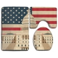 thumbnail image 1 of PUDMAD Capitol Building USA Flag 3 Piece Bathroom Rugs Set Bath Rug Contour Mat and Toilet Lid Cover, 1 of 2