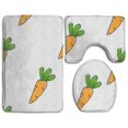 thumbnail image 1 of PUDMAD Carrots 3 Piece Bathroom Rugs Set Bath Rug Contour Mat and Toilet Lid Cover, 1 of 2