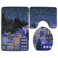 thumbnail image 1 of PUDMAD Cartoon Christmas Eve 3 Piece Bathroom Rugs Set Bath Rug Contour Mat and Toilet Lid Cover, 1 of 2