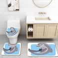 thumbnail image 1 of PUDMAD Cartoon Dolphin 3 Piece Bathroom Rugs Set Bath Rug Contour Mat and Toilet Lid Cover, 1 of 2