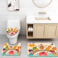 thumbnail image 1 of PUDMAD Cartoon Happy Bear Lion Elephant Crocodile Birds on Rainbow Children Drawing Effect 3 Piece Bathroom Rugs Set Bath Rug Contour Mat and Toilet Lid Cover, 1 of 2