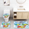 thumbnail image 1 of PUDMAD Cartoon Kids Cute Airplanes and Helicopters Faces in Cloudy Sky Baby Nursery 3 Piece Bathroom Rugs Set Bath Rug Contour Mat and Toilet Lid Cover, 1 of 2