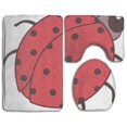 thumbnail image 1 of PUDMAD Cartoon Ladybug 3 Piece Bathroom Rugs Set Bath Rug Contour Mat and Toilet Lid Cover, 1 of 2