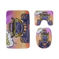 thumbnail image 1 of PUDMAD Cartoon Monster Truck 3 Piece Bathroom Rugs Set Bath Rug Contour Mat and Toilet Lid Cover, 1 of 2