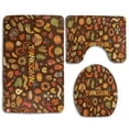 thumbnail image 1 of PUDMAD Cartoon Pumpkin Turkey on Thanksgiving Autumn 3 Piece Bathroom Rugs Set Bath Rug Contour Mat and Toilet Lid Cover, 1 of 2