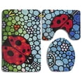 thumbnail image 1 of PUDMAD Cartoon Seven-spot Ladybug 3 Piece Bathroom Rugs Set Bath Rug Contour Mat and Toilet Lid Cover, 1 of 2