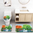 thumbnail image 1 of PUDMAD Cartoon a Swan Floats on Mountain River in Vivid Nature Springtime Green Blue 3 Piece Bathroom Rugs Set Bath Rug Contour Mat and Toilet Lid Cover, 1 of 2