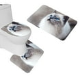 thumbnail image 1 of PUDMAD Cat Blue Eyed Look 3 Piece Bathroom Rugs Set Bath Rug Contour Mat and Toilet Lid Cover, 1 of 2