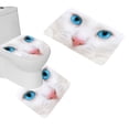 thumbnail image 1 of PUDMAD Cat Clear Eyes 3 Piece Bathroom Rugs Set Bath Rug Contour Mat and Toilet Lid Cover, 1 of 2