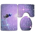 thumbnail image 1 of PUDMAD Cat In Space 3 Piece Bathroom Rugs Set Bath Rug Contour Mat and Toilet Lid Cover, 1 of 2