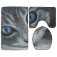 thumbnail image 1 of PUDMAD Cats Painting Art 3 Piece Bathroom Rugs Set Bath Rug Contour Mat and Toilet Lid Cover, 1 of 2