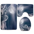thumbnail image 1 of PUDMAD Celestial Photo Big Full Moon and Fluffy Clouds Majestic Dramatic Idyllic 3 Piece Bathroom Rugs Set Bath Rug Contour Mat and Toilet Lid Cover, 1 of 2