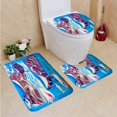 thumbnail image 1 of PUDMAD Ceramic Tilework George Town 3 Piece Bathroom Rugs Set Bath Rug Contour Mat and Toilet Lid Cover, 1 of 2