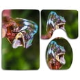 thumbnail image 1 of PUDMAD Chameleon Tongue 3 Piece Bathroom Rugs Set Bath Rug Contour Mat and Toilet Lid Cover, 1 of 2