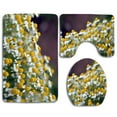 thumbnail image 1 of PUDMAD Chamomiles 3 Piece Bathroom Rugs Set Bath Rug Contour Mat and Toilet Lid Cover, 1 of 2