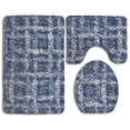 thumbnail image 1 of PUDMAD Check 3 Piece Bathroom Rugs Set Bath Rug Contour Mat and Toilet Lid Cover, 1 of 2