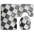thumbnail image 1 of PUDMAD Checkerboard 3 Piece Bathroom Rugs Set Bath Rug Contour Mat and Toilet Lid Cover, 1 of 2