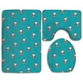 thumbnail image 1 of PUDMAD Cheetah Mint Green Leopard 3 Piece Bathroom Rugs Set Bath Rug Contour Mat and Toilet Lid Cover, 1 of 2