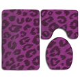 thumbnail image 1 of PUDMAD Cheetah Purple Leopard 3 Piece Bathroom Rugs Set Bath Rug Contour Mat and Toilet Lid Cover, 1 of 2