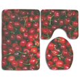 thumbnail image 1 of PUDMAD Cherry 3 Piece Bathroom Rugs Set Bath Rug Contour Mat and Toilet Lid Cover, 1 of 2
